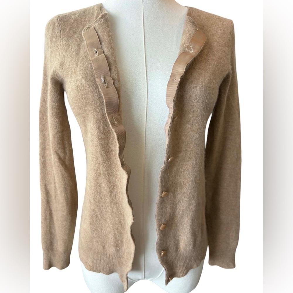 Charter Club 100% Cashmere luxury Tan Button Up Cardigan - Picture 4 of 6